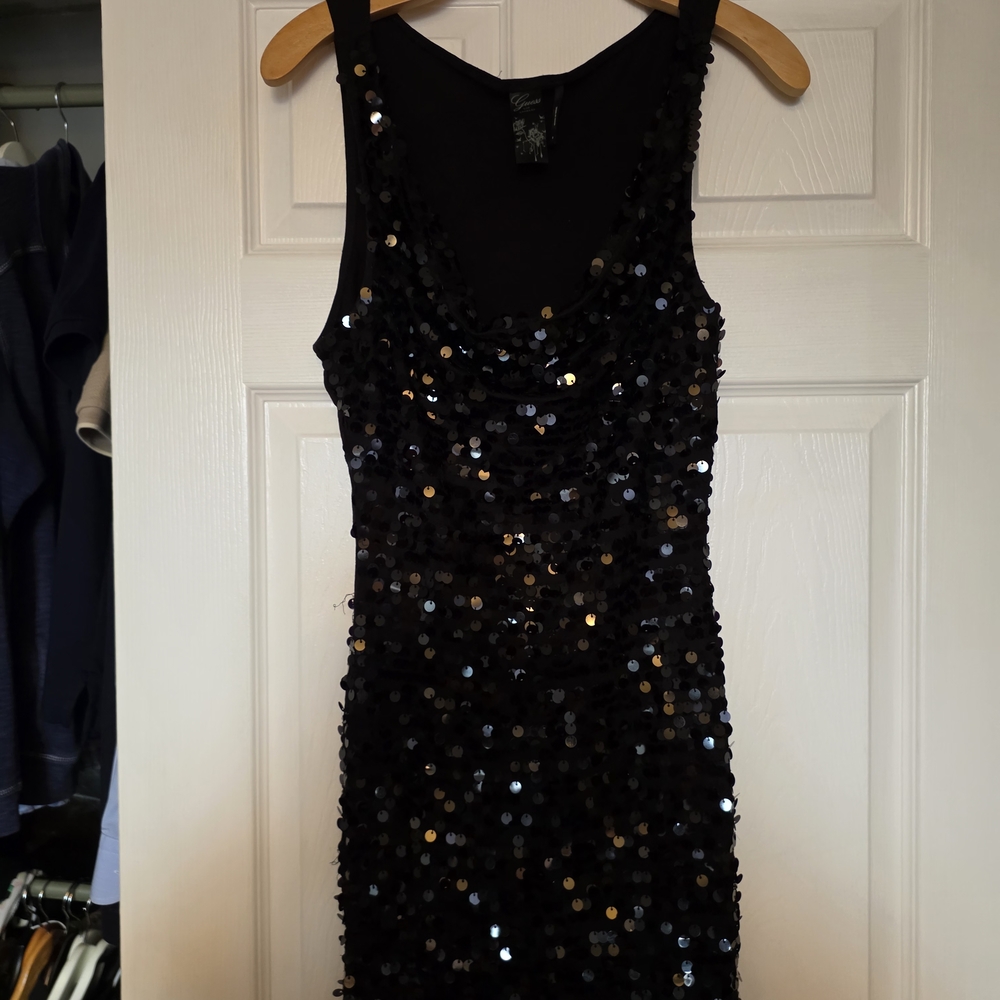 G by Guess Black Sequin Mini Dress